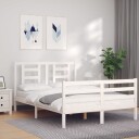 vidaXL Sengeramme med hodegavl hvit 140x200 cm heltre