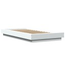  Sengeramme med LED-lys hvit 75x190 cm konstruert tre 8721102617928