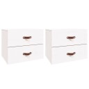vidaXL Veggmonterte nattbord 2 stk hvit 50x36x40 cm