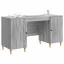 vidaXL Skrivebord med dør Grå sonoma 142,5 x 50 x 75 cm Konstruert tre