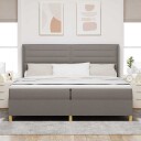  Kontinental Sengebunn med Madrass og LED Taupe 200x200 cm Stoff