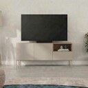 Morlen TV benk 140 cm   Sandstein og naturlig eik