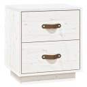 vidaXL Nattbord hvit 40x34x45 cm heltre furu