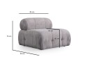 Belgin Sofa med Sjeselong 3 seter   Lys grå