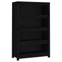 vidaXL Bokhylle svart 80x35x126 cm heltre furu