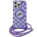 Karl Lagerfeld MagSafe Crossbody Mobildeksel til iPhone 15 Pro Max med Monogram Lilla