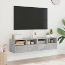 vidaXL Vegghengte TV-benker 2 stk betonggrå 60x30x30 cm konstruert tre 8721012254459