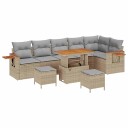 vidaXL Hagesofa Set 11 stk. 9-Antall seter Beige og lys grå