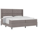  Boxspring Seng med Madrass Taupe 200x200 cm Stoff