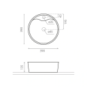 Bathco Viena Toppmontert Servant Ø39x13,5 cm, med overløp, Hvit