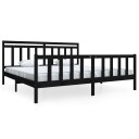 vidaXL Sengeramme svart heltre 200x200 cm