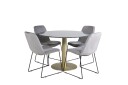 Venture Home Estelle Spisegruppe 106 cm Rund med 4 Muce Stoler Sort/Guld