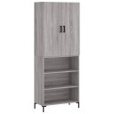  Highboard grå sonoma 69,5x34x180 cm konstruert tre
