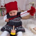Bluum strikkekjole   Kronestakken med nisselue i Pure Eco Baby Wool