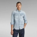G Star Slim Denim Shirt   Blue   S