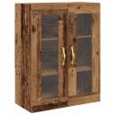  Vegghengt skap med glassdører Gamle treverk 69,5x34x90 cm