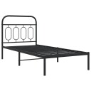 Sengeramme i metall med hodegavl svart 80x200 cm 8721102645785