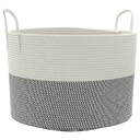  Oppbevaringskurv grå og hvit Ø51x33 cm bomull