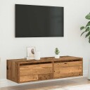  TV-benk med LED-lys gammelt tre 100X35,5x25 cm 8721158663580