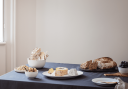 Lyngby Porcelæn Rhombe serveringskål Ø 17,5 cm hvit