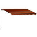 vidaXL Elektrisk Markise 4 x 3 m Oransje og brune horisontale striper
