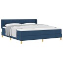  Box Spring Seng med Madrass Blå 180x200 cm Stoff