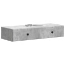 vidaXL Vegghengt Sidebord Betonggrå 87,5 x 34,5 x 17 cm Konstruert tre