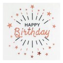 Santex Servietter Sparkling Happy Birthday Hvit/Roségull - 10-pakning