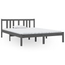 vidaXL Sengeramme grå heltre 135x190 cm 4FT6 Double