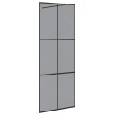  Walk in Dusjvegg Svart 80 x 195 cm herdet glass