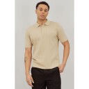 Marcio Pique Sand M Knitted button pique