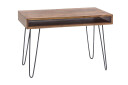 Skrivebord Lochside 110 cm med Oppbevaring Hylle Massivt Tre/Svart