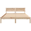  Sengestamme med LED  stripelys med hodegjerde Brun 140 x 200 cm Furu tre