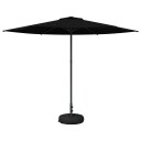vidaXL Hageparasol med base 300 x 300 cm Polyester Rektangulær Svart