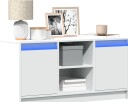  TV-benk med LED hvit 100x34x50 cm konstruert tre 852187