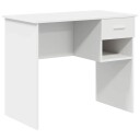  Skrivebord med lagringsplass Hvit 90x49.5x75 cm Konstruert tre