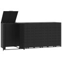  Søppeldunkskur for 4 dunker svart 276x79x117 cm stål