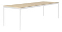 Muuto Base spisebord oak, hvitt stativ, plywoodkant, 250 x 90 cm