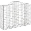 vidaXL Gabionkurver buede 13 stk 200x50x140/160 cm galvanisert jern