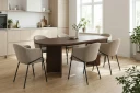 Spisegruppe Nordure Dano uttrekkbart spisebord 160–200 cm med 6 Filip spisestoler Greige  