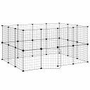 Vidaxl Dyrebur 28 Paneler Med Dør Svart 35X35 cm Stål