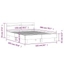 vidaXL Sengeramme med hodegavl sonoma eik 150x200 cm konstruert tre 8721012246324
