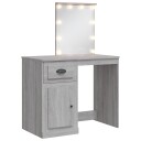  Sminkebord med LED grå sonoma 90x42x132,5 cm 8720845437763