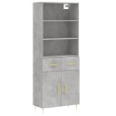 vidaXL Highboard betong grå 69,5x34x180 cm konstruert tre 8720845499310