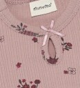 Minymo Body I/e - Rib - AOP - Fawn - Minymo - 1½ år (86) - Langermet Body Bordeaux Rosa
