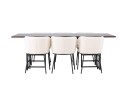 Venture Home Edina Spisegruppe 220 cm Rektangulær med 6 Edina Stoler Svart