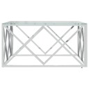 vidaXL Salongbord 80x80x40 cm rustfritt stål og glass