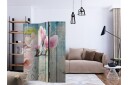 Romdeler - Pink Flowers on Wood 135x172 - Artgeist sp. z o. o.