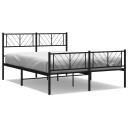 vidaXL Sengeramme i metall med hode- og fotgavl svart 135x190 cm 8721012189751