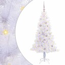  Kunstig juletre med 150 LED med stativ Hvit 150 cm PVC og Stål